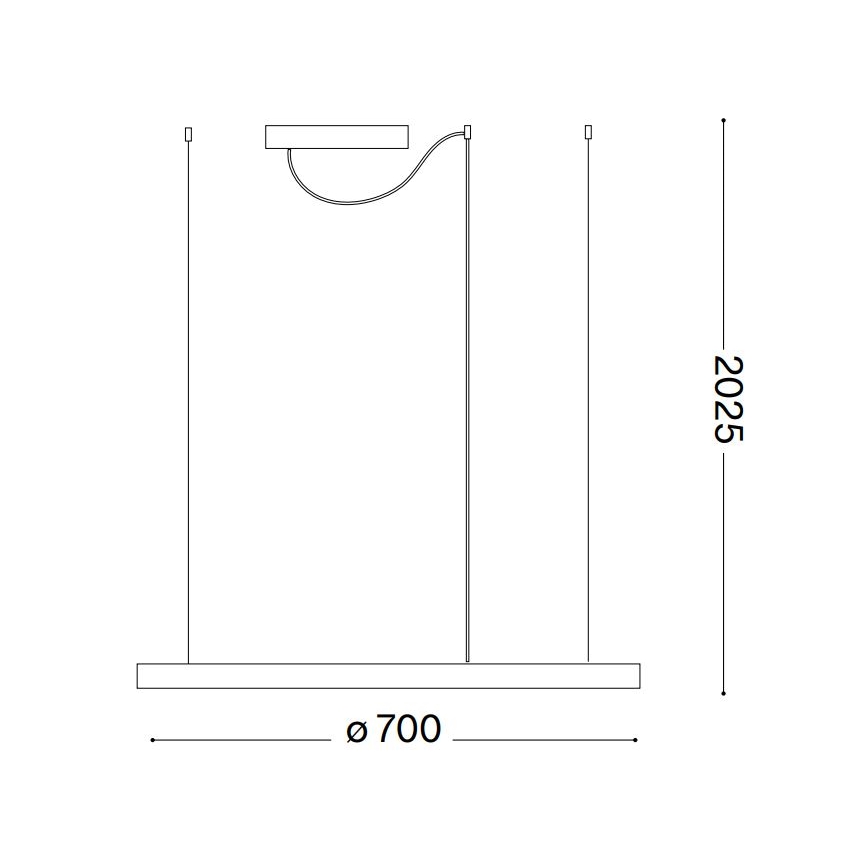 Lustră LED dimabilă pe cablu Ideal Lux ORACLE SLIM LED/40W/230V 4000K d. 70 cm CRI 90 alb