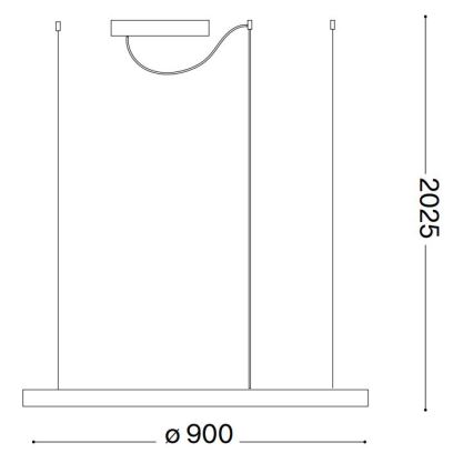 Lustră LED dimabilă pe cablu Ideal Lux ORACLE SLIM LED/42W/230V 4000K d. 90 cm CRI 90 negru