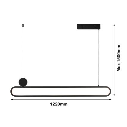 Lustră LED dimabilă pe cablu Immax NEO 07231L NEO LITE OVALE LED/50W/230V 2700-6500K Wi-Fi Tuya + telecomandă