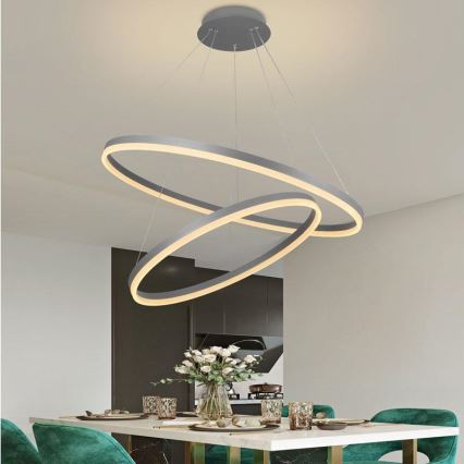 Lustră LED dimabilă pe cablu LED/100W/230V 3000-6500K d. 80 cm + telecomandă