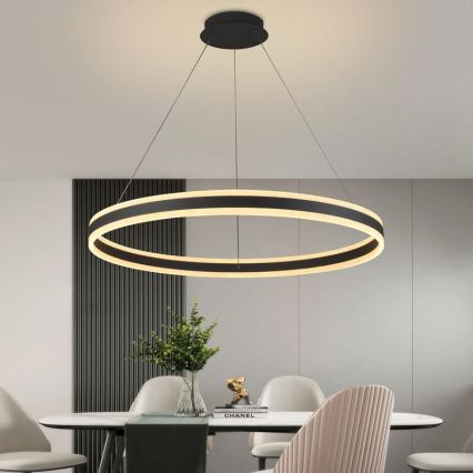 Lustră LED dimabilă pe cablu LED/110W/230V 3000-6500K d. 80 cm + telecomandă