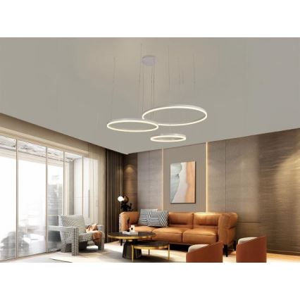 Lustră LED dimabilă pe cablu LED/125W/230V 3000-6500K + telecomandă