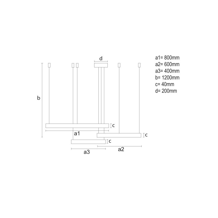 Lustră LED dimabilă pe cablu LED/125W/230V 3000-6500K + telecomandă