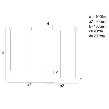 Lustră LED dimabilă pe cablu LED/128W/230V 3000-6500K + telecomandă