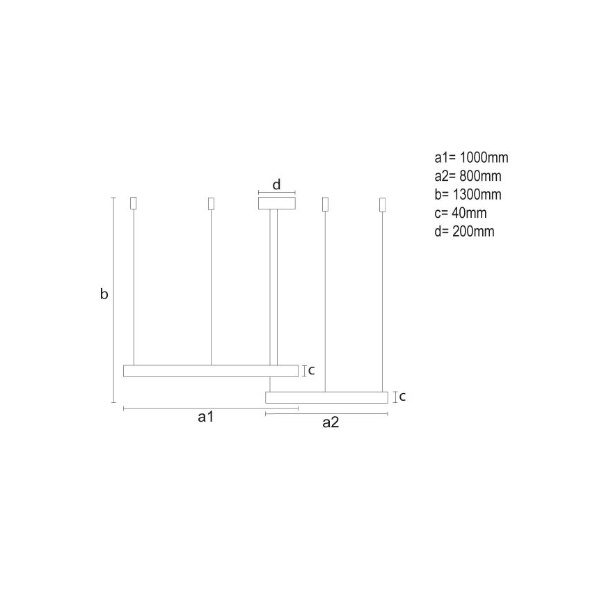 Lustră LED dimabilă pe cablu LED/128W/230V 3000-6500K + telecomandă