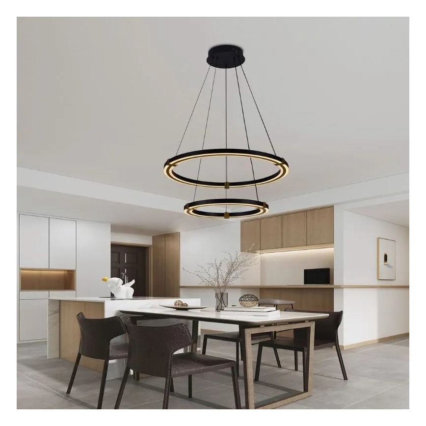 Lustră LED dimabilă pe cablu LED/130W/230V 3000-6500K + telecomandă