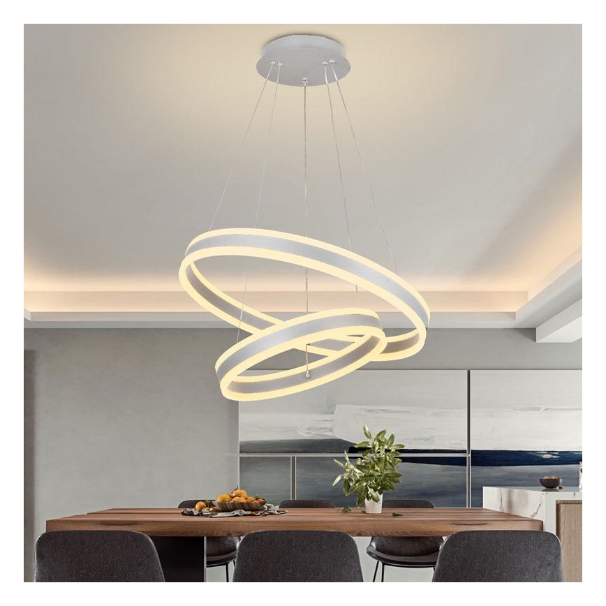 Lustră LED dimabilă pe cablu LED/135W/230V 3000-6500K d. 60 cm + telecomandă