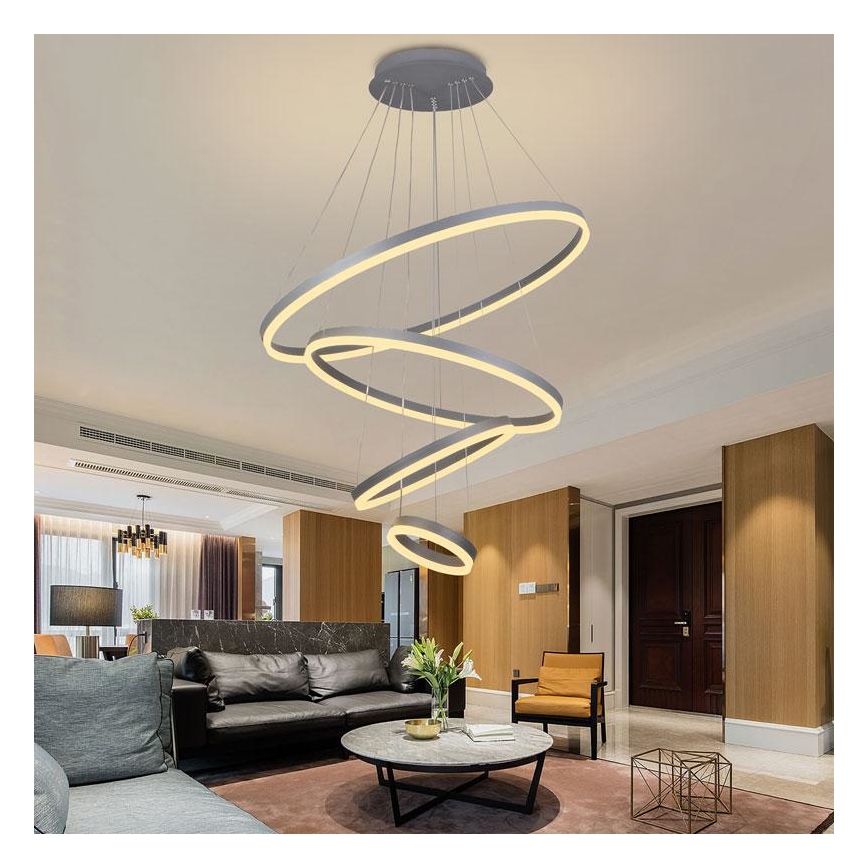 Lustră LED dimabilă pe cablu LED/165W/230V 3000-6500K d. 80 cm + telecomandă