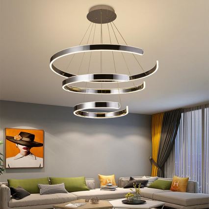 Lustră LED dimabilă pe cablu LED/220W/230V 3000-6500K d. 80 cm + telecomandă