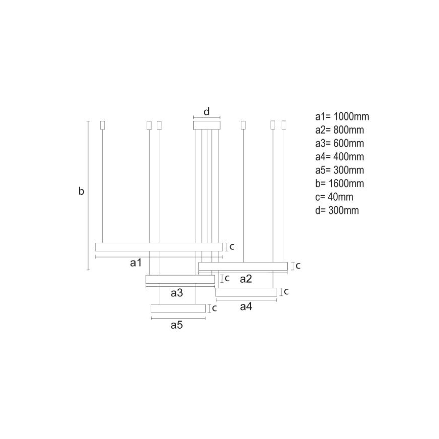 Lustră LED dimabilă pe cablu LED/220W/230V 3000-6500K + telecomandă
