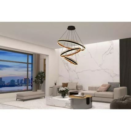 Lustră LED dimabilă pe cablu LED/240W/230V 3000-6500K d. 80 cm + telecomandă