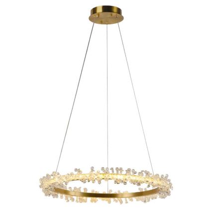 Lustră LED de cristal dimabilă pe cablu LED/40W/230V 3000-6500K auriu + telecomandă