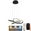 Lustră LED dimabilă pe cablu LED/40W/230V 3000-6500K d. 48 cm negru + telecomandă
