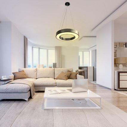 Lustră LED dimabilă pe cablu LED/45W/230V 3000-6500K negru + telecomandă