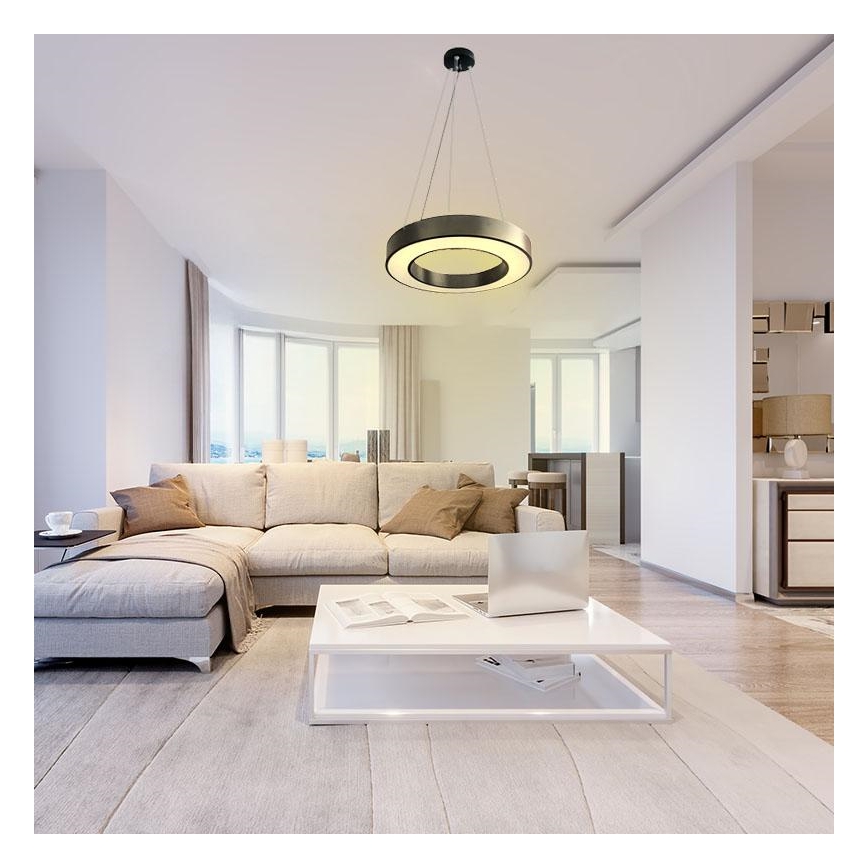 Lustră LED dimabilă pe cablu LED/45W/230V 3000-6500K negru + telecomandă