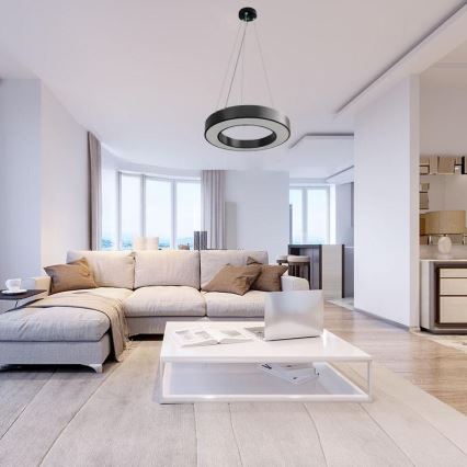 Lustră LED dimabilă pe cablu LED/45W/230V 3000-6500K negru + telecomandă