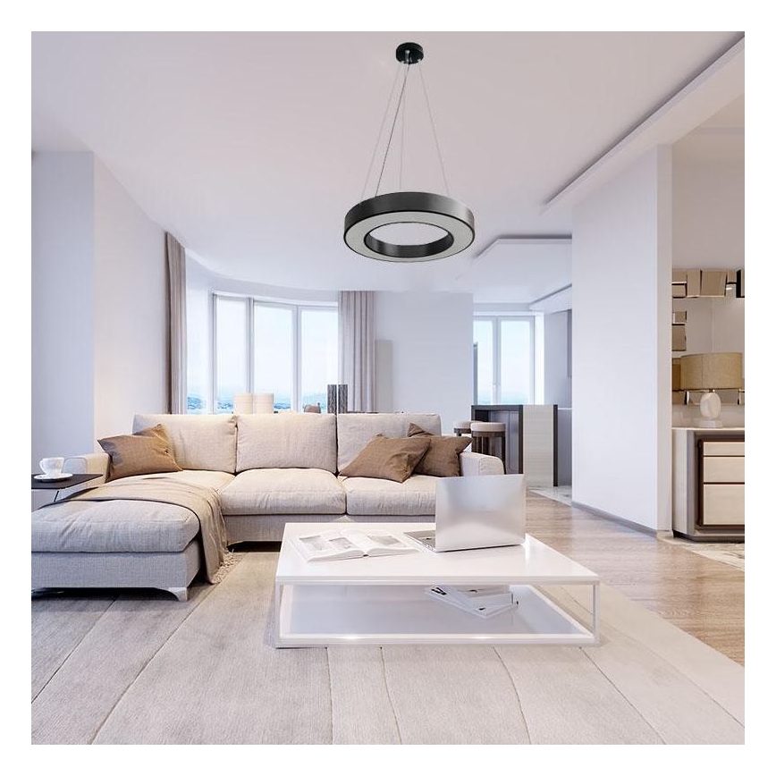 Lustră LED dimabilă pe cablu LED/45W/230V 3000-6500K negru + telecomandă