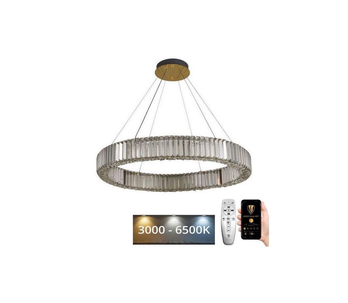 Lustră LED dimabilă pe cablu LED/50W/230V 3000-6500K crom/auriu + telecomandă