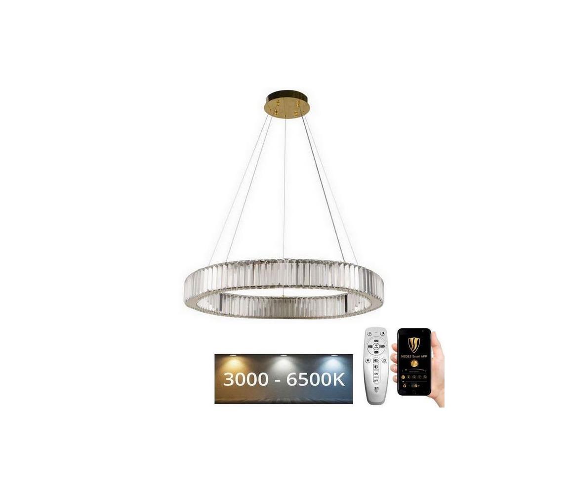 Lustră LED dimabilă pe cablu LED/50W/230V 3000-6500K crom/auriu + telecomandă