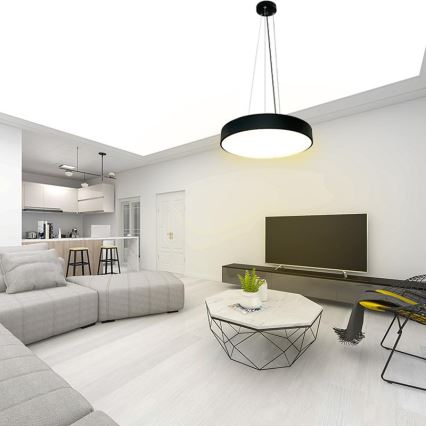 Lustră LED dimabilă pe cablu LED/50W/230V 3000-6500K negru + telecomandă