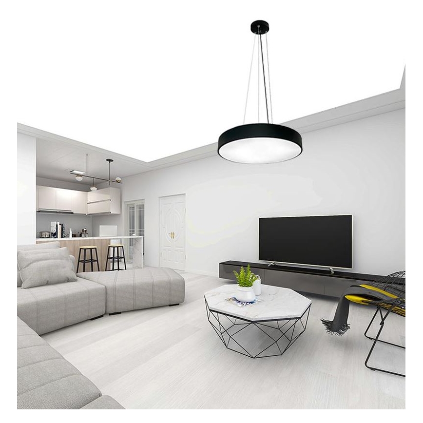 Lustră LED dimabilă pe cablu LED/50W/230V 3000-6500K negru + telecomandă