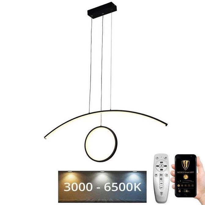Lustră LED dimabilă pe cablu LED/55W/230V 3000-6500K + telecomandă