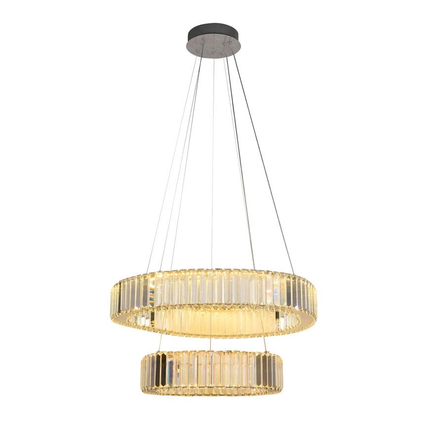 Lustră LED de cristal dimabilă pe cablu LED/65W/230V 3000-6500K crom lucios + telecomandă