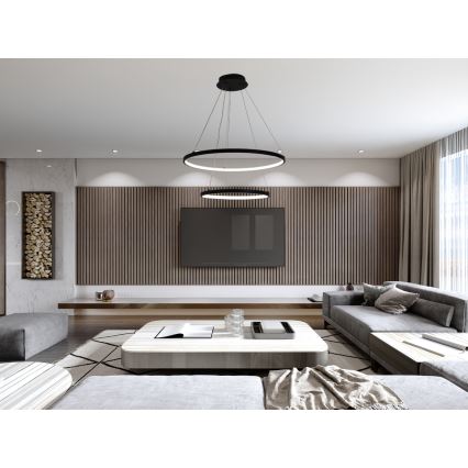 Lustră LED dimabilă pe cablu LED/75W/230V 3000-6500K d. 60 cm + telecomandă