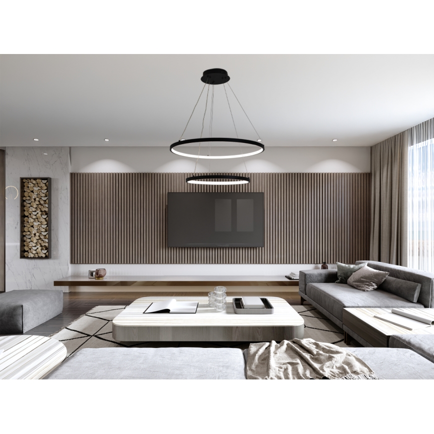 Lustră LED dimabilă pe cablu LED/75W/230V 3000-6500K d. 60 cm + telecomandă