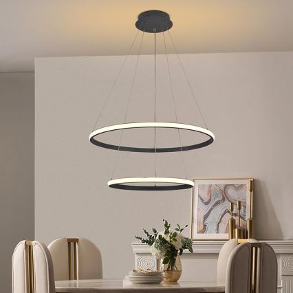 Lustră LED dimabilă pe cablu LED/75W/230V 3000-6500K d. 60 cm + telecomandă