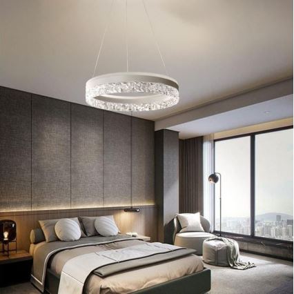 Lustră LED dimabilă pe cablu LED/80W/230V 3000-6500K alb + telecomandă