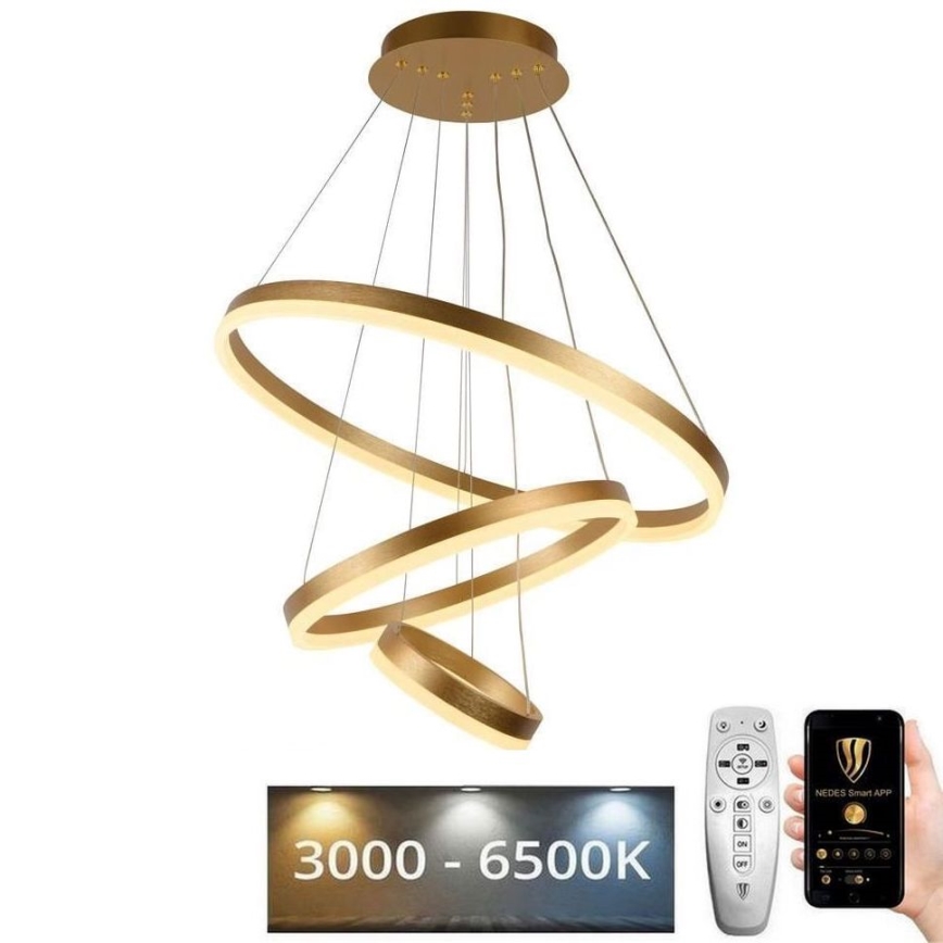 Lustră LED dimabilă pe cablu LED/85W/230V 3000-6500K d. 60 cm + telecomandă