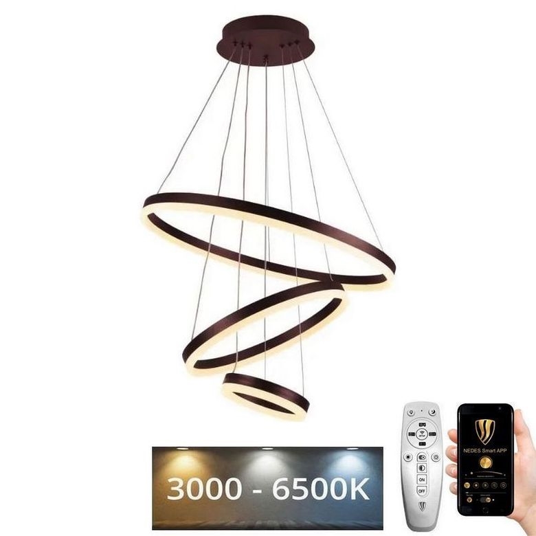 Lustră LED dimabilă pe cablu LED/85W/230V 3000-6500K d. 60 cm + telecomandă