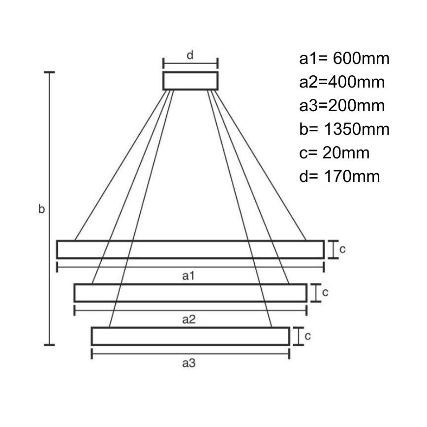 Lustră LED dimabilă pe cablu LED/90W/230V 3000-6500K d. 60 cm + telecomandă