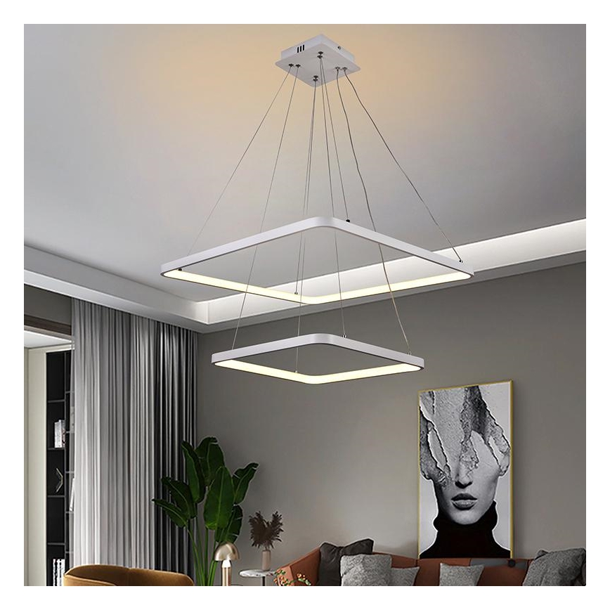 Lustră LED dimabilă pe cablu LED/90W/230V 3000-6500K + telecomandă
