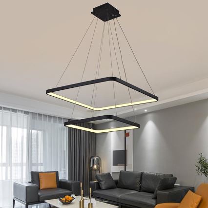 Lustră LED dimabilă pe cablu LED/90W/230V 3000-6500K + telecomandă