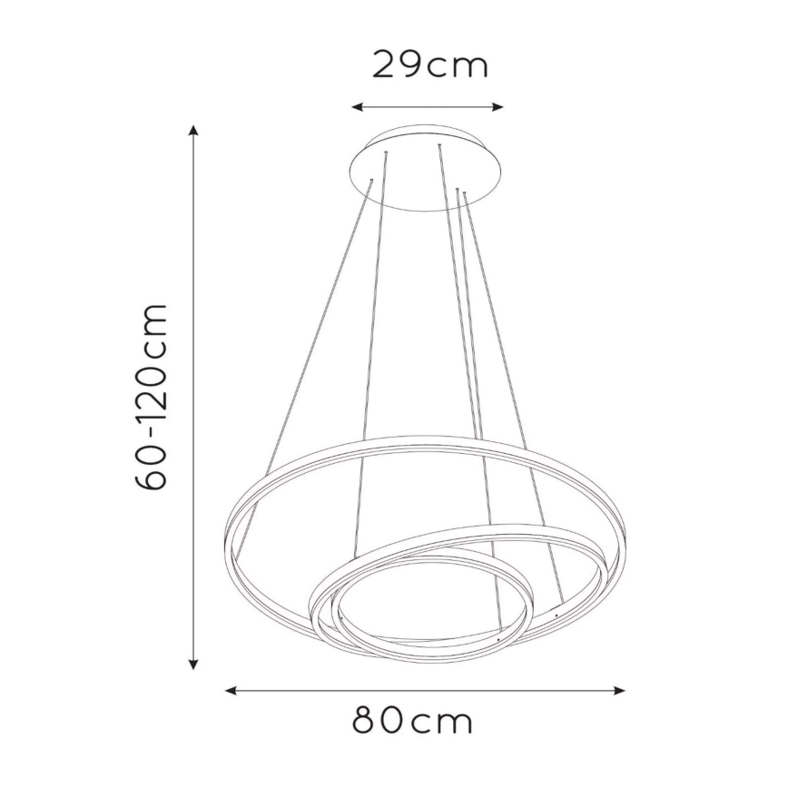 Lustră LED dimabilă pe cablu Lucide 46402/99/30 TRINITI LED/136W/230V neagră