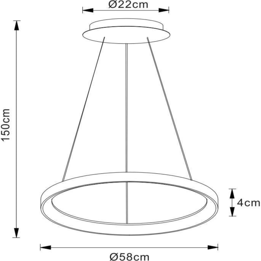 Lustră LED dimabilă pe cablu Lucide 46403/48/30 VIDAL LED/48W/230V d. 58 cm negru
