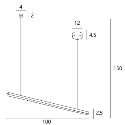 Lustră LED dimabilă pe cablu MAXLIGHT P0310D TRIO LED/12W/230V negru