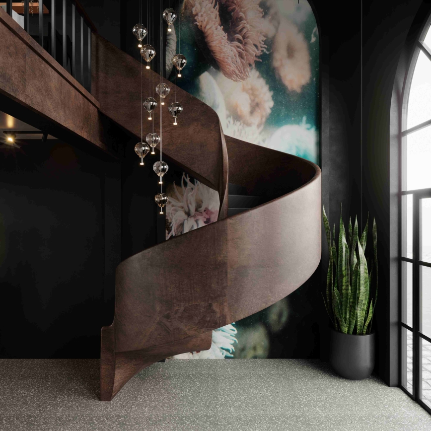 Lustră LED dimabilă pe cablu MAXLIGHT P0526D PALLONCINI 11xLED/6W/230V d. 45 cm transparent/bej/fumuriu