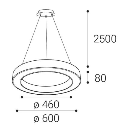 Lustră LED dimabilă pe cablu SATURN LED/50W/230V 3000K/4000K negru LED2