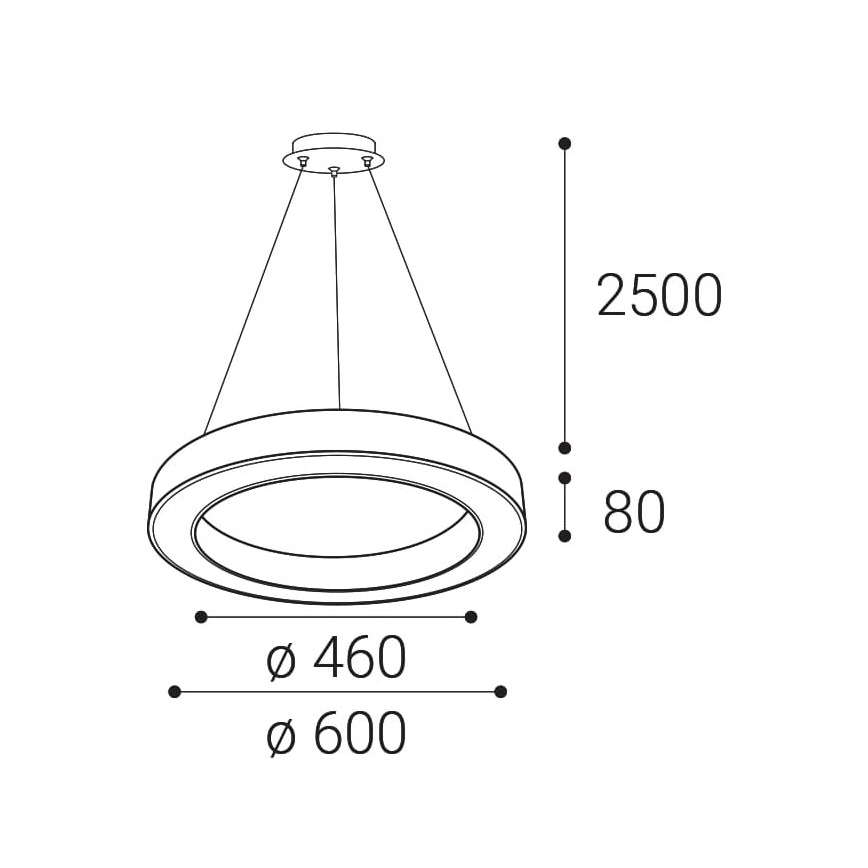 Lustră LED dimabilă pe cablu SATURN LED/50W/230V 3000K/4000K negru LED2