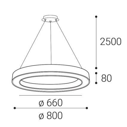 Lustră LED dimabilă pe cablu SATURN LED/60W/230V 3000K/4000K negru LED2