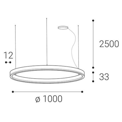 Lustră LED dimabilă pe cablu SATURN LED/80W/230V d. 100 cm alb LED2