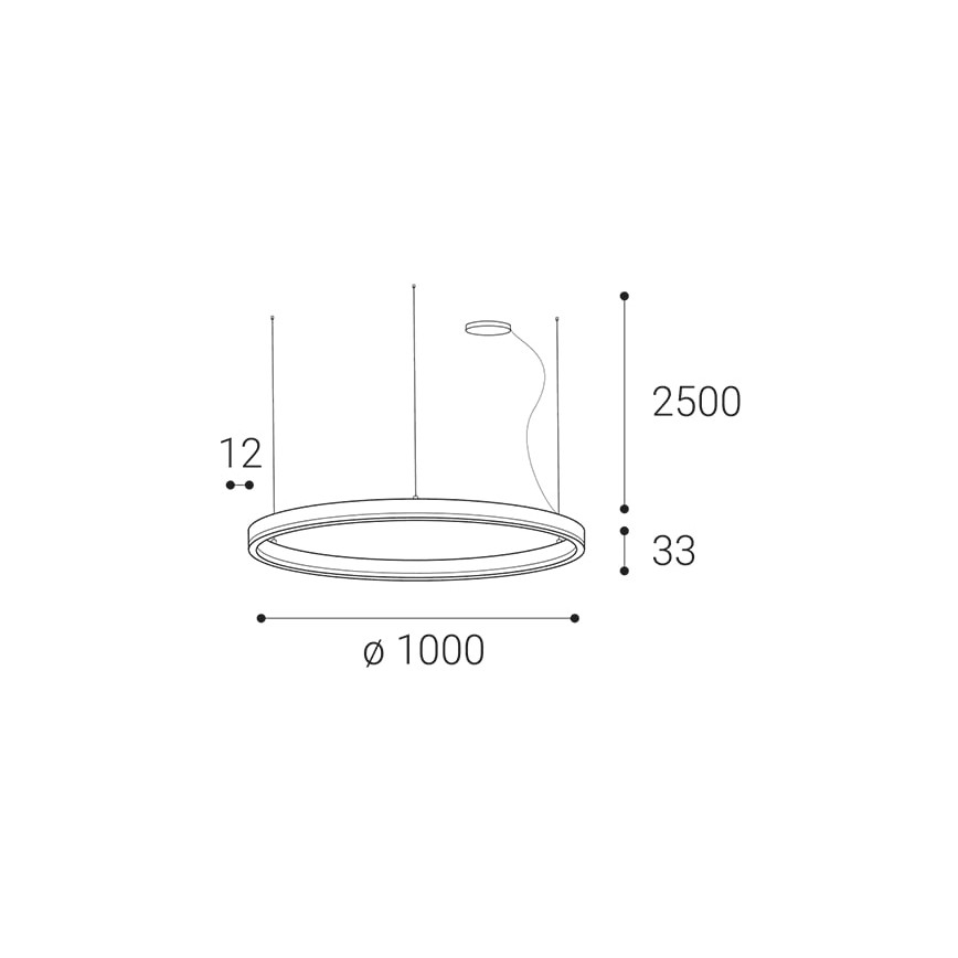 Lustră LED dimabilă pe cablu SATURN LED/80W/230V d. 100 cm alb LED2
