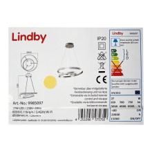 Lustră LED dimabilă pe cablu SMART VERIO LED/27W/230V 3000/4000/6000K Lindby + telecomandă