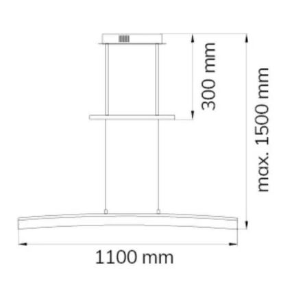 Lustră LED dimabilă pe cablu Wofi 7230.01.64.6000 FERROL LED/28W/230V