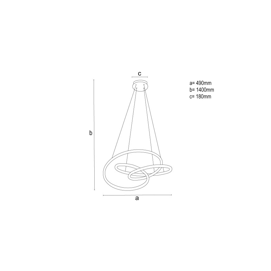 Lustră LED dimabilă pe cablu LED/85W/230V 3000-6500K Ø 49 cm cu telecomandă