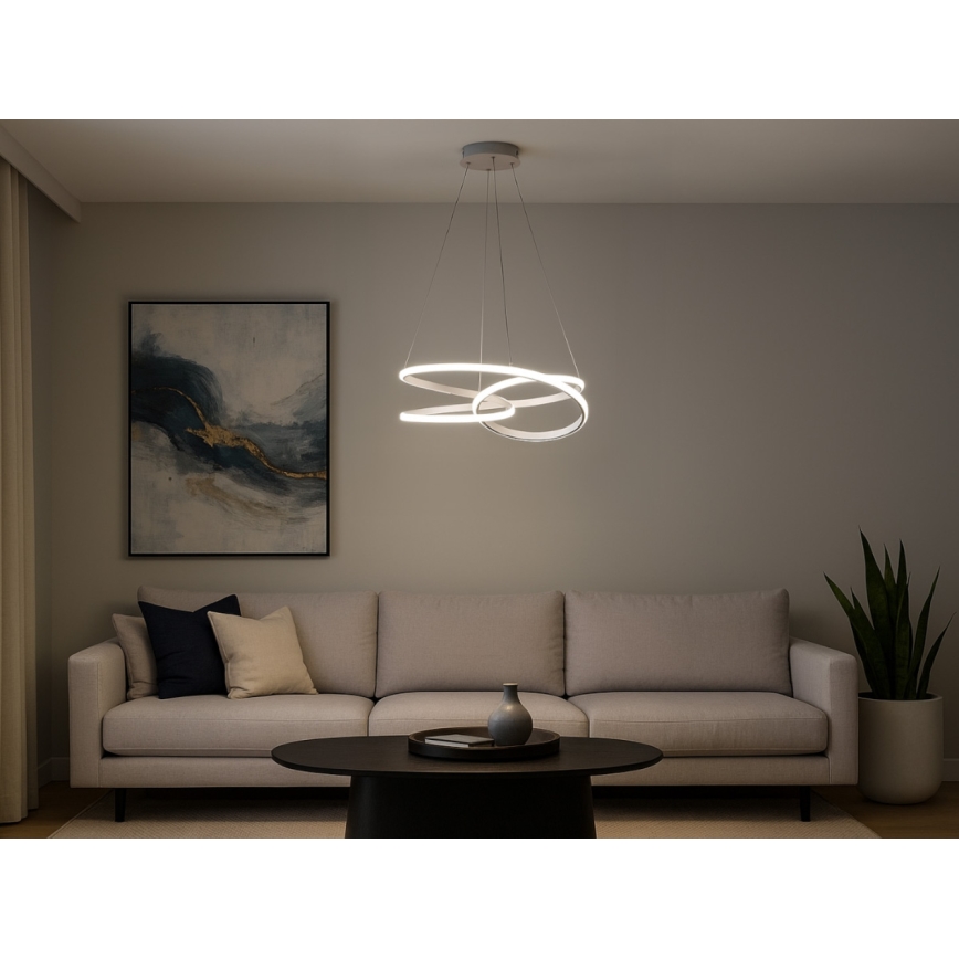 Lustră LED dimabilă suspendată pe cablu LED/90W/230V 3000-6500K Ø 47 cm + telecomandă