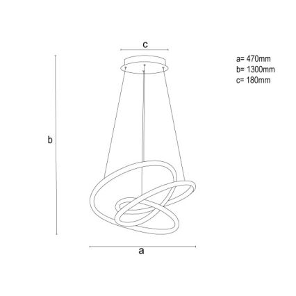 Lustră LED dimabilă suspendată pe cablu LED/90W/230V 3000-6500K Ø 47 cm + telecomandă